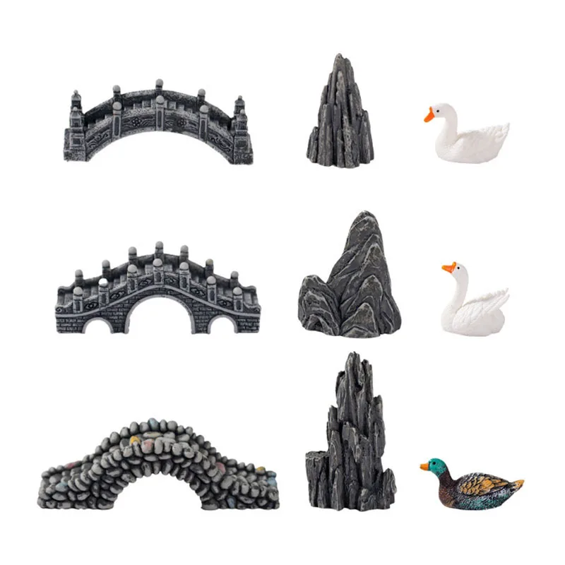 Aquarium Fish Bridge - Mini Aquarium Hars Brug Decoratie Gesimuleerde