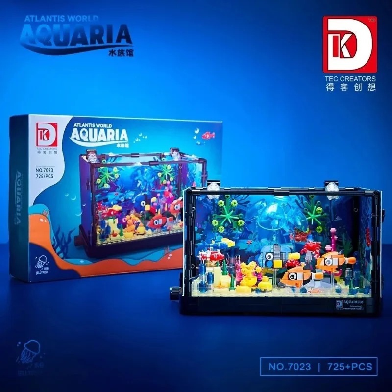 Aquarium Fish World - 3-delige onderwaterwereld aquarium puzzel bouwstenen set