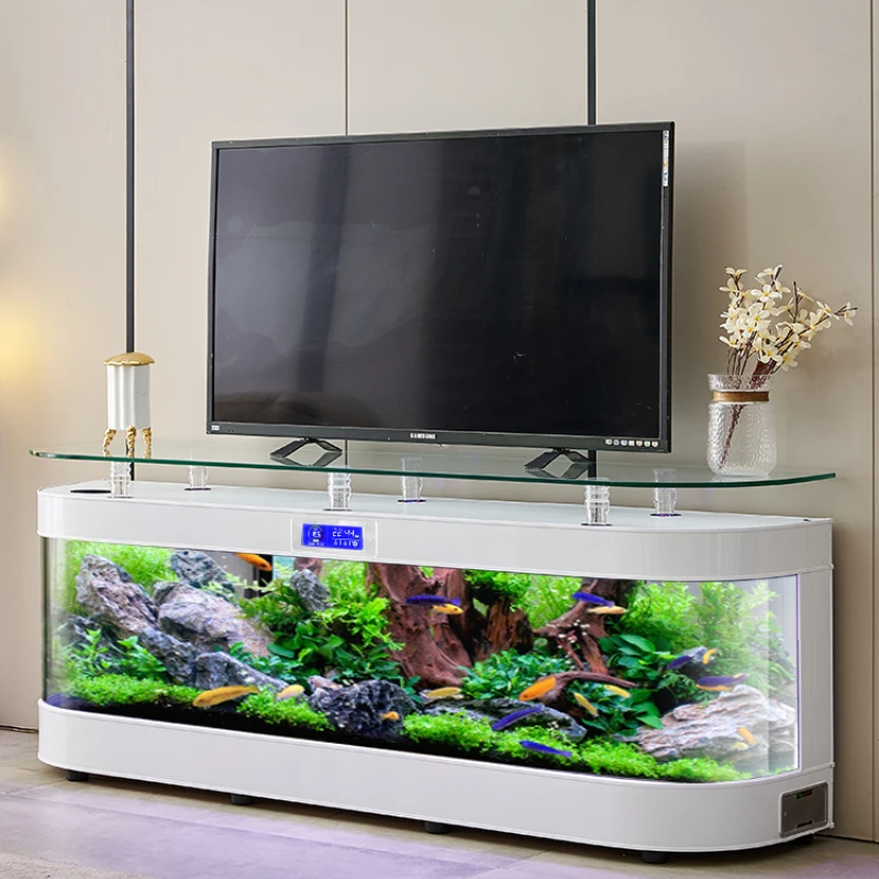 Aquarium Fish Delivery - TV-kast Glazen aquarium Slim aquarium Woonkamer