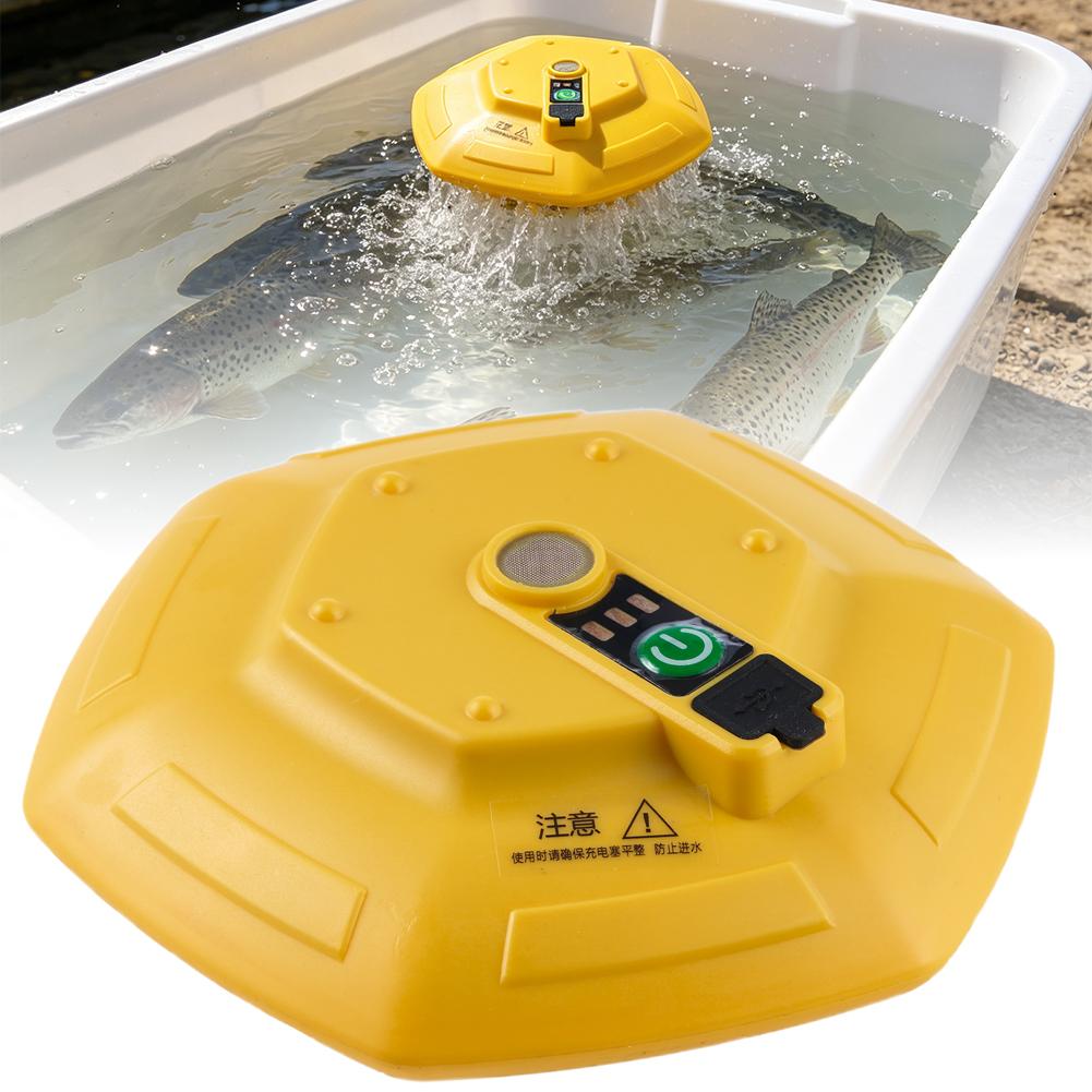 Aquarium Fish Care - Draadloze oplaadbare aquariumzuurstofpomp, drijvende draagbare viskomzuiger