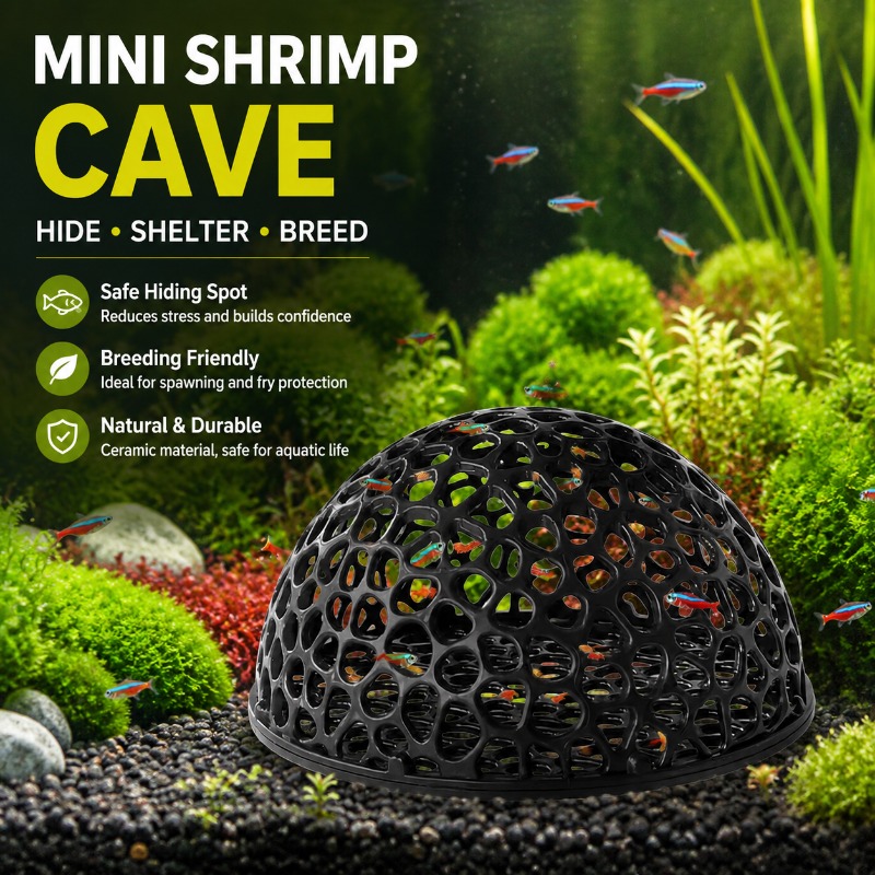 Aquarium Fish Hiding Spot - Mini poreuze keramische garnalengrot Betta-huis, aquariumvis