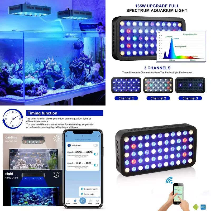 Aquarium Fish App - Wifi APP besturing koraalrif 165w dimbare