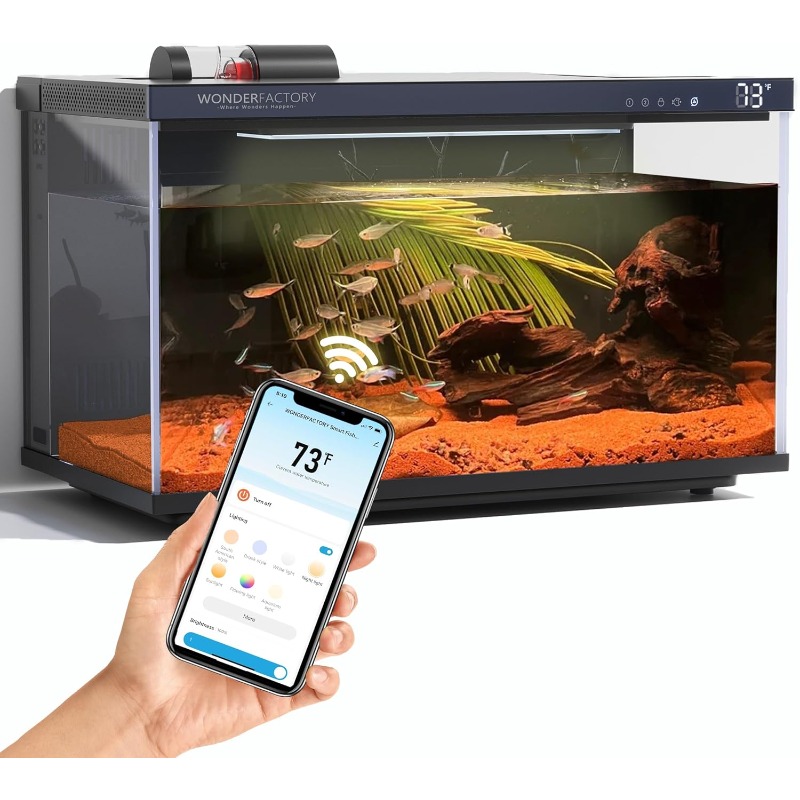 Aquarium Fish App - Slim Aquarium, Glazen Visbak, Zelfreinigend Filter,