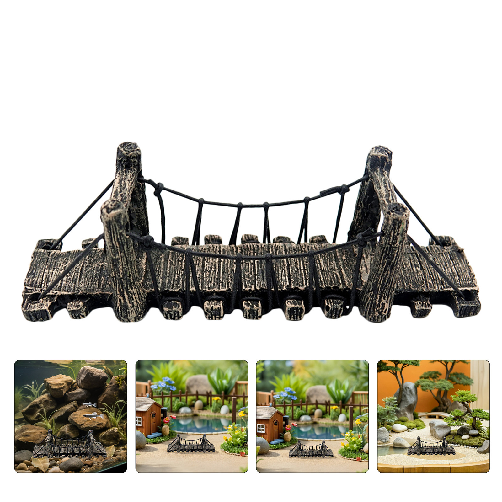 Aquarium Fish Bridge - 2 stuks tuinlandschapsdecoratie viskom aquarium landschapsversiering