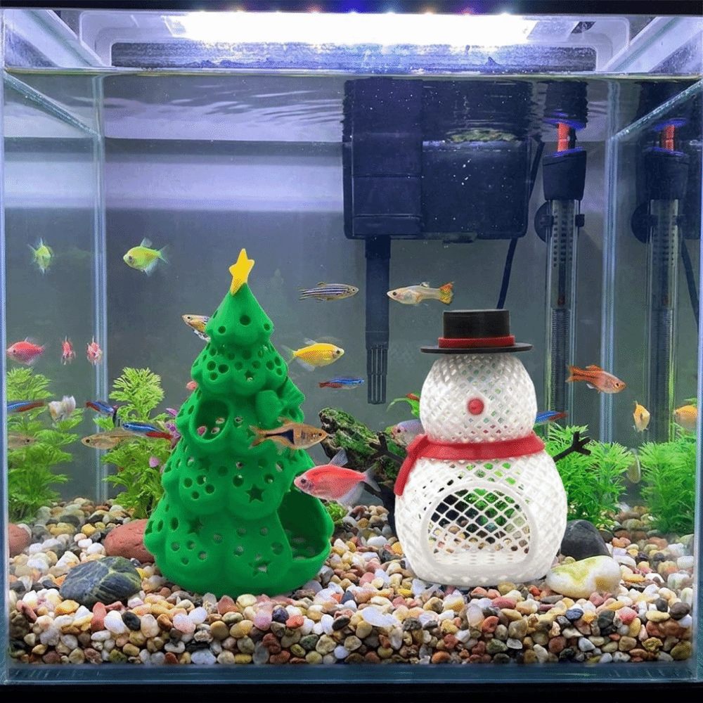 3D-geprinte kerst aquarium sch - Aquarium Fish Hiding Spot recensie en prijs