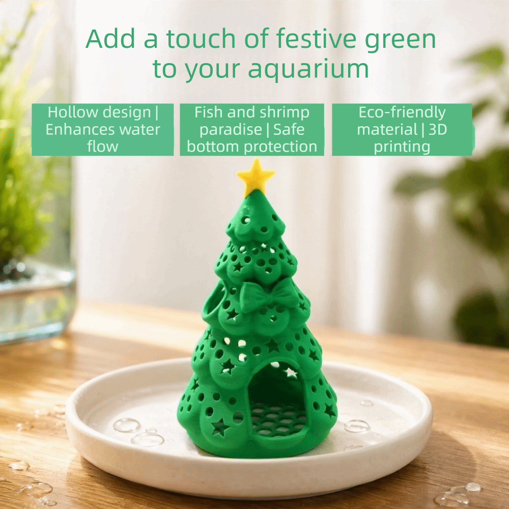 3D-geprinte kerst aquarium sch - Aquarium Fish Hiding Spot recensie en prijs
