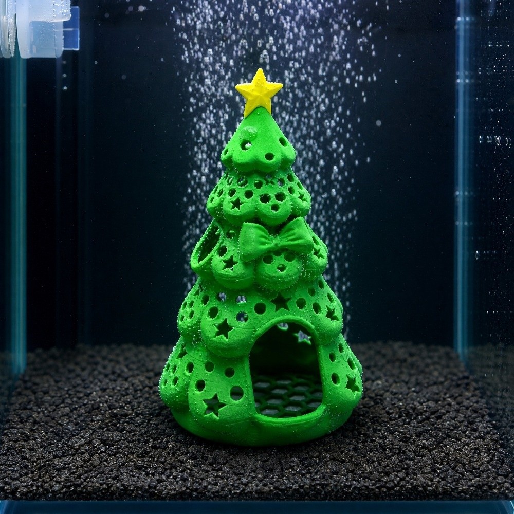 3D-geprinte kerst aquarium sch - Aquarium Fish Hiding Spot recensie en prijs